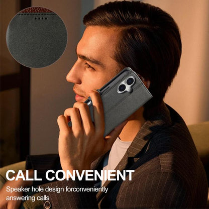 LC.IMEEKE Calf Texture Horizontal Flip Leather Case For iPhone 17(Black) - iPhone 17 Cases by LC.IMEEKE | Online Shopping UK | buy2fix