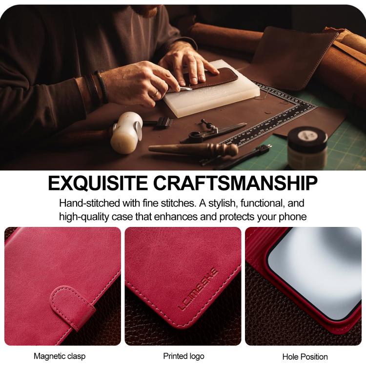 LC.IMEEKE Calf Texture Horizontal Flip Leather Case For iPhone 17(Red) - iPhone 17 Cases by LC.IMEEKE | Online Shopping UK | buy2fix
