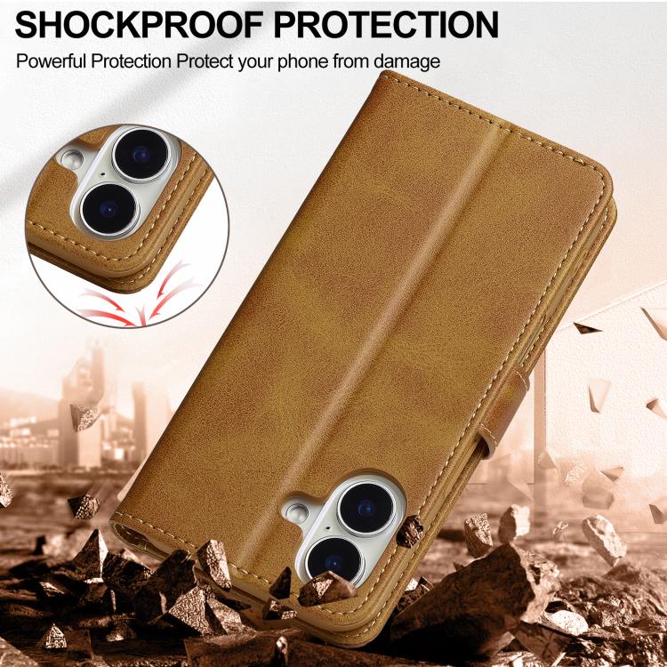 LC.IMEEKE Calf Texture Horizontal Flip Leather Case For iPhone 17(Yellow) - iPhone 17 Cases by LC.IMEEKE | Online Shopping UK | buy2fix