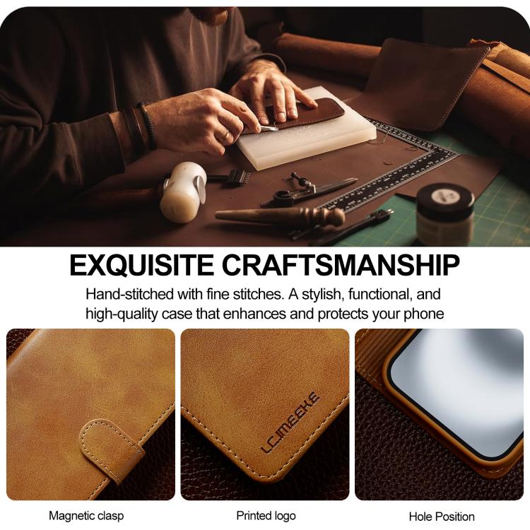 LC.IMEEKE Calf Texture Horizontal Flip Leather Case For iPhone 17(Yellow) - iPhone 17 Cases by LC.IMEEKE | Online Shopping UK | buy2fix