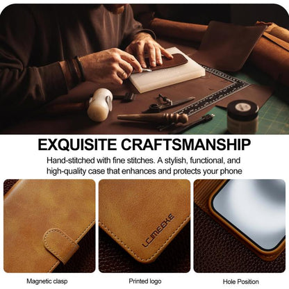 LC.IMEEKE Calf Texture Horizontal Flip Leather Case For iPhone 17(Yellow) - iPhone 17 Cases by LC.IMEEKE | Online Shopping UK | buy2fix