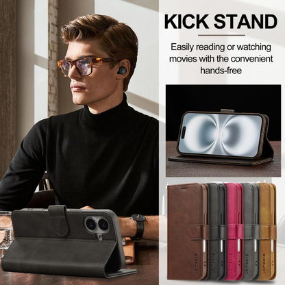 LC.IMEEKE Calf Texture Horizontal Flip Leather Case For iPhone 17(Grey) - iPhone 17 Cases by LC.IMEEKE | Online Shopping UK | buy2fix