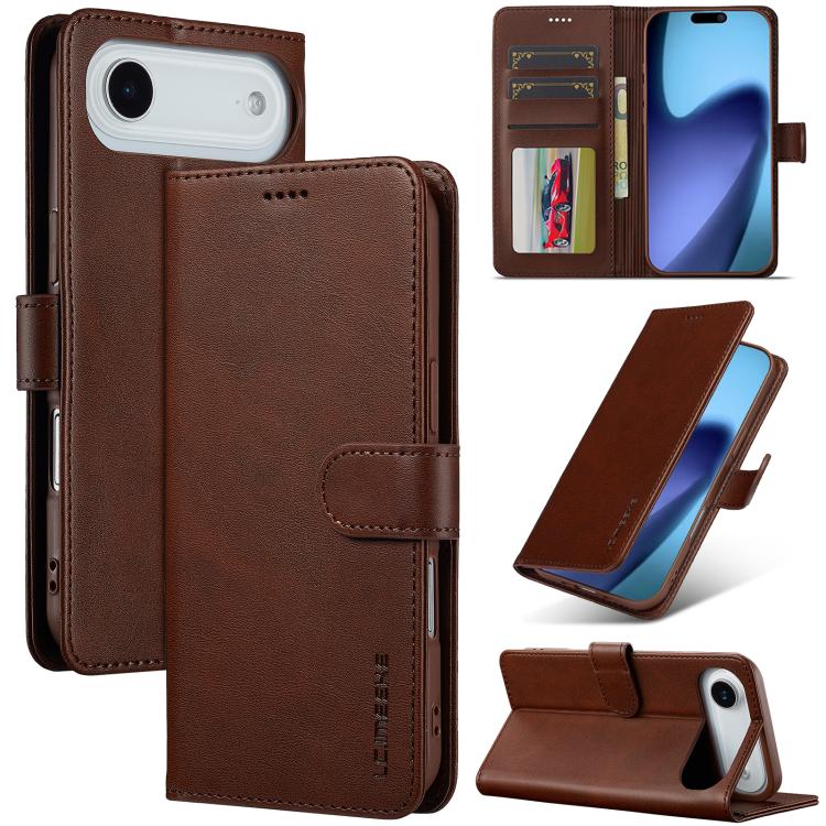 LC.IMEEKE Calf Texture Horizontal Flip Leather Case For iPhone 17 Air(Brown) - iPhone 17 Air Cases by LC.IMEEKE | Online Shopping UK | buy2fix