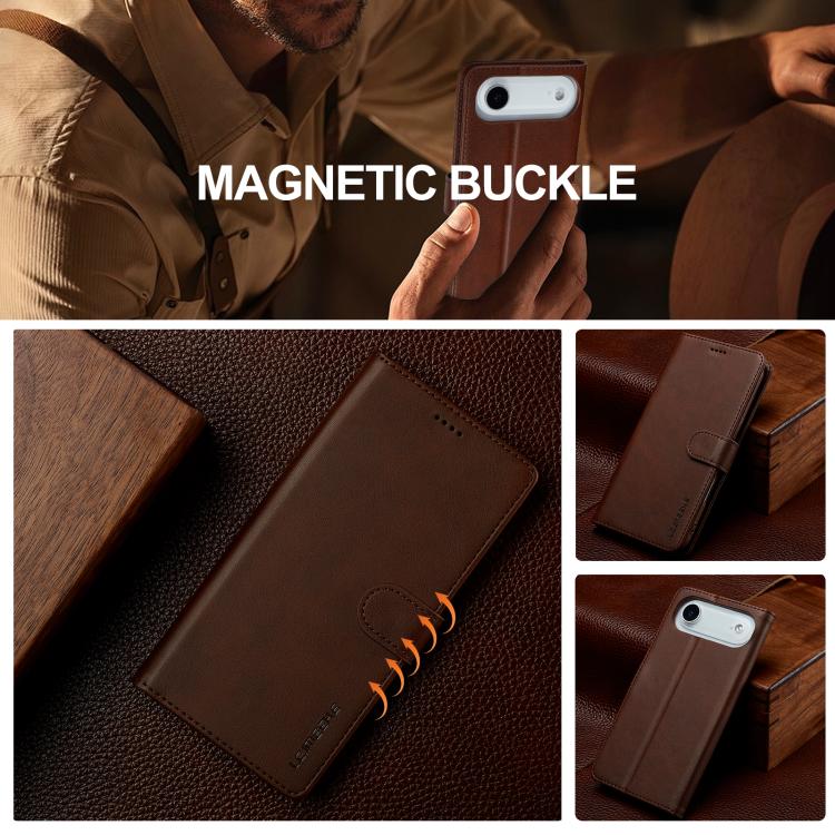 LC.IMEEKE Calf Texture Horizontal Flip Leather Case For iPhone 17 Air(Brown) - iPhone 17 Air Cases by LC.IMEEKE | Online Shopping UK | buy2fix