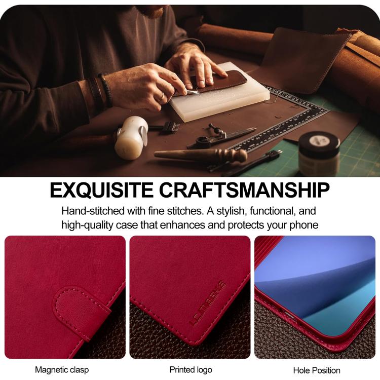 LC.IMEEKE Calf Texture Horizontal Flip Leather Case For iPhone 17 Air(Red) - iPhone 17 Air Cases by LC.IMEEKE | Online Shopping UK | buy2fix