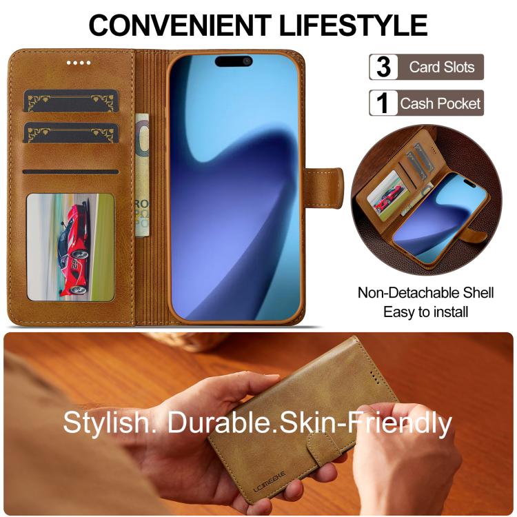 LC.IMEEKE Calf Texture Horizontal Flip Leather Case For iPhone 17 Air(Yellow) - iPhone 17 Air Cases by LC.IMEEKE | Online Shopping UK | buy2fix