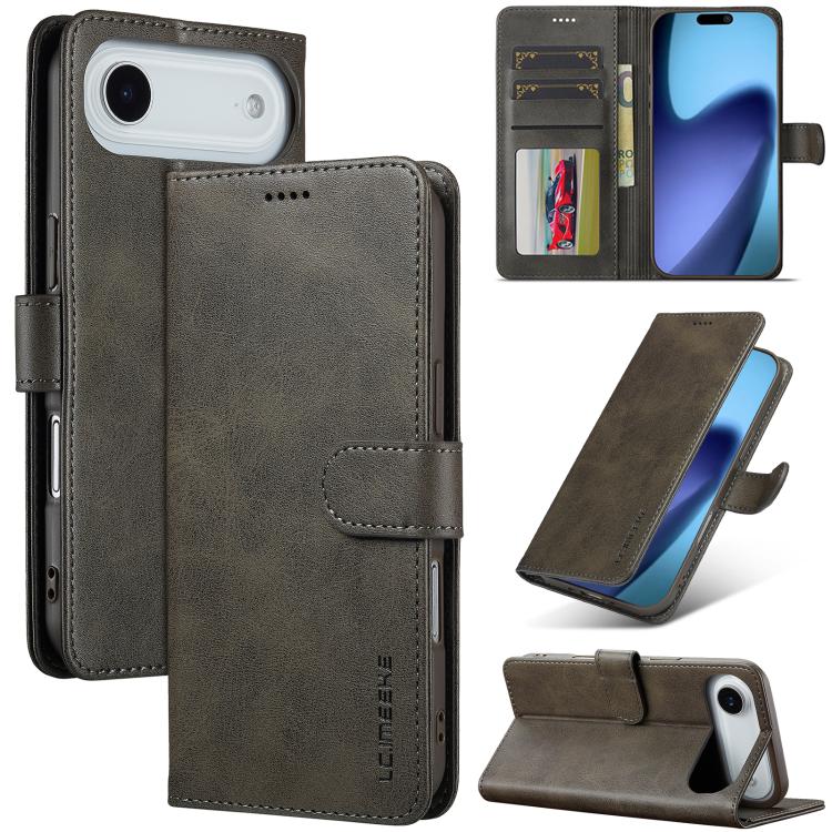 LC.IMEEKE Calf Texture Horizontal Flip Leather Case For iPhone Air(Grey) - iPhone Air Cases by LC.IMEEKE | Online Shopping UK | buy2fix