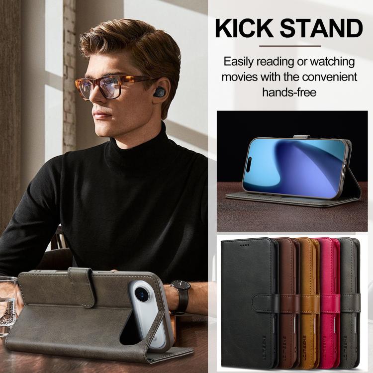 LC.IMEEKE Calf Texture Horizontal Flip Leather Case For iPhone Air(Grey) - iPhone Air Cases by LC.IMEEKE | Online Shopping UK | buy2fix