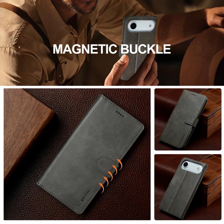 LC.IMEEKE Calf Texture Horizontal Flip Leather Case For iPhone Air(Grey) - iPhone Air Cases by LC.IMEEKE | Online Shopping UK | buy2fix