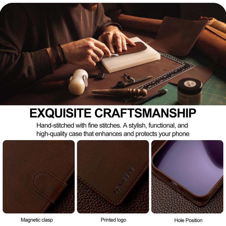 LC.IMEEKE Calf Texture Horizontal Flip Leather Case For iPhone 17 Pro(Brown) - iPhone 17 Pro Cases by LC.IMEEKE | Online Shopping UK | buy2fix