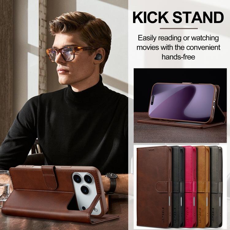 LC.IMEEKE Calf Texture Horizontal Flip Leather Case For iPhone 17 Pro(Brown) - iPhone 17 Pro Cases by LC.IMEEKE | Online Shopping UK | buy2fix