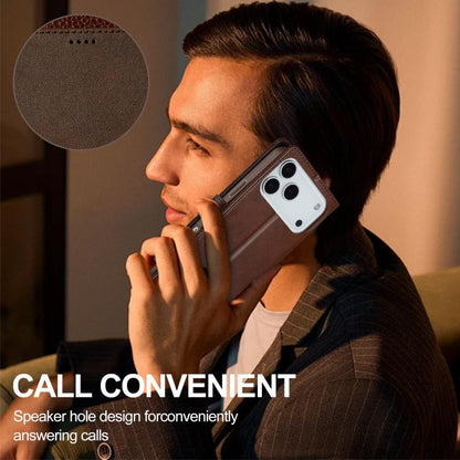 LC.IMEEKE Calf Texture Horizontal Flip Leather Case For iPhone 17 Pro(Brown) - iPhone 17 Pro Cases by LC.IMEEKE | Online Shopping UK | buy2fix