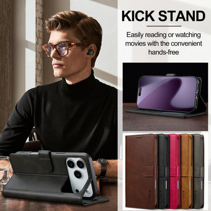 LC.IMEEKE Calf Texture Horizontal Flip Leather Case For iPhone 17 Pro(Black) - iPhone 17 Pro Cases by LC.IMEEKE | Online Shopping UK | buy2fix