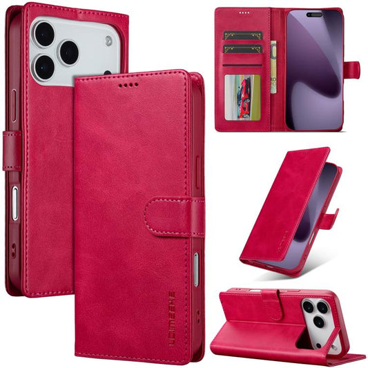 LC.IMEEKE Calf Texture Horizontal Flip Leather Case For iPhone 17 Pro(Red) - iPhone 17 Pro Cases by LC.IMEEKE | Online Shopping UK | buy2fix
