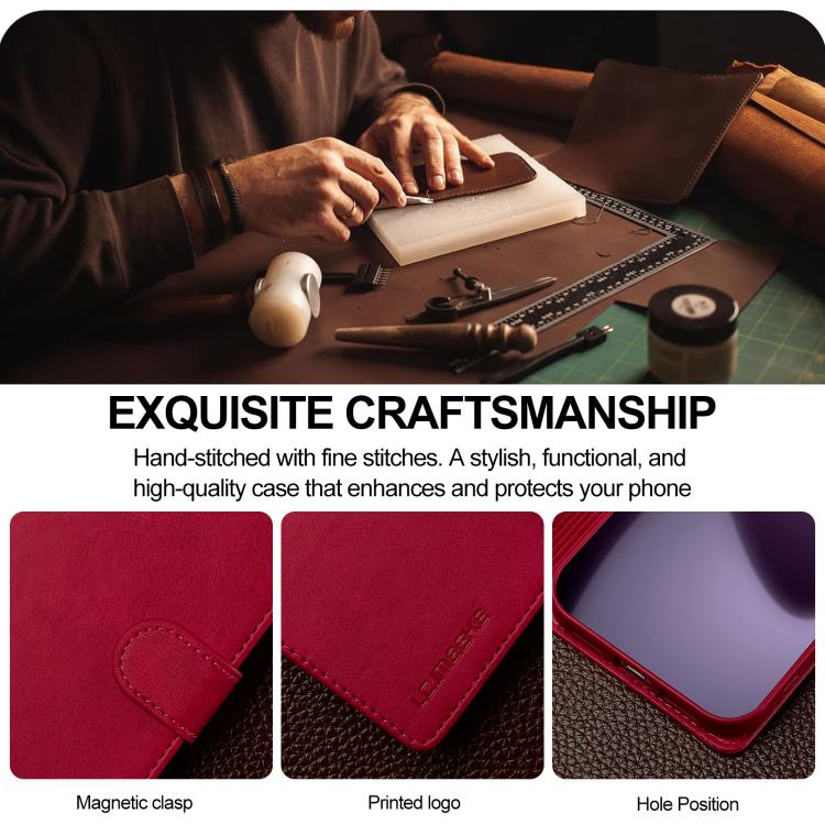 LC.IMEEKE Calf Texture Horizontal Flip Leather Case For iPhone 17 Pro(Red) - iPhone 17 Pro Cases by LC.IMEEKE | Online Shopping UK | buy2fix