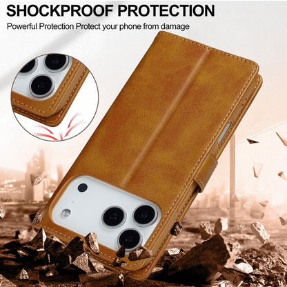 LC.IMEEKE Calf Texture Horizontal Flip Leather Case For iPhone 17 Pro(Yellow) - iPhone 17 Pro Cases by LC.IMEEKE | Online Shopping UK | buy2fix