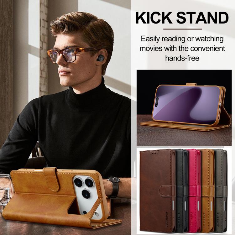 LC.IMEEKE Calf Texture Horizontal Flip Leather Case For iPhone 17 Pro(Yellow) - iPhone 17 Pro Cases by LC.IMEEKE | Online Shopping UK | buy2fix