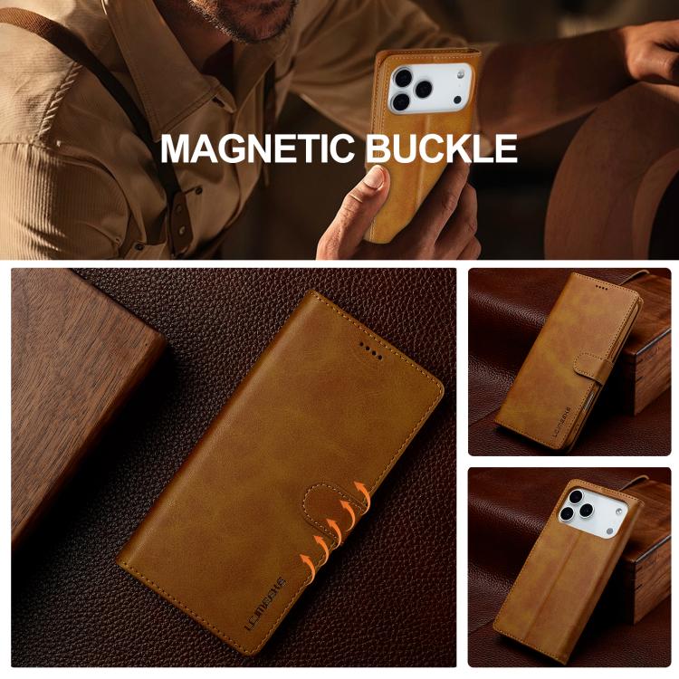 LC.IMEEKE Calf Texture Horizontal Flip Leather Case For iPhone 17 Pro(Yellow) - iPhone 17 Pro Cases by LC.IMEEKE | Online Shopping UK | buy2fix