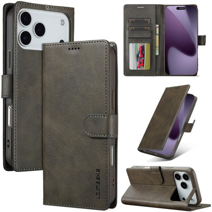 LC.IMEEKE Calf Texture Horizontal Flip Leather Case For iPhone 17 Pro(Grey) - iPhone 17 Pro Cases by LC.IMEEKE | Online Shopping UK | buy2fix