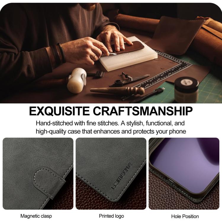 LC.IMEEKE Calf Texture Horizontal Flip Leather Case For iPhone 17 Pro(Grey) - iPhone 17 Pro Cases by LC.IMEEKE | Online Shopping UK | buy2fix