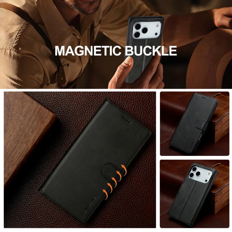 LC.IMEEKE Calf Texture Horizontal Flip Leather Case For iPhone 17 Pro Max(Black) - iPhone 17 Pro Max Cases by LC.IMEEKE | Online Shopping UK | buy2fix