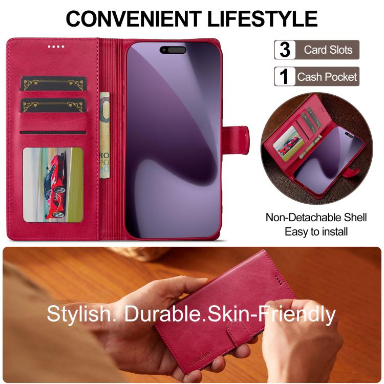 LC.IMEEKE Calf Texture Horizontal Flip Leather Case For iPhone 17 Pro Max(Red) - iPhone 17 Pro Max Cases by LC.IMEEKE | Online Shopping UK | buy2fix