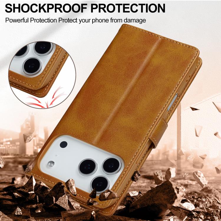 LC.IMEEKE Calf Texture Horizontal Flip Leather Case For iPhone 17 Pro Max(Yellow) - iPhone 17 Pro Max Cases by LC.IMEEKE | Online Shopping UK | buy2fix