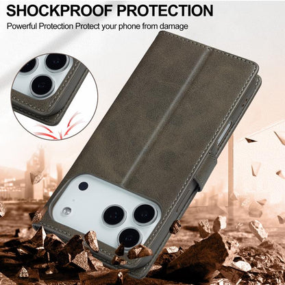 LC.IMEEKE Calf Texture Horizontal Flip Leather Case For iPhone 17 Pro Max(Grey) - iPhone 17 Pro Max Cases by LC.IMEEKE | Online Shopping UK | buy2fix