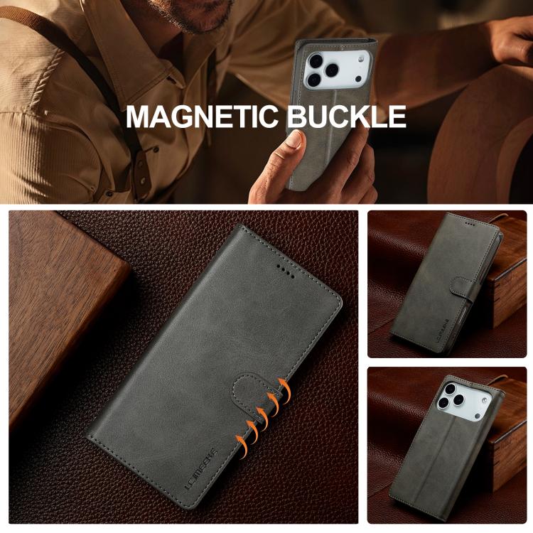 LC.IMEEKE Calf Texture Horizontal Flip Leather Case For iPhone 17 Pro Max(Grey) - iPhone 17 Pro Max Cases by LC.IMEEKE | Online Shopping UK | buy2fix