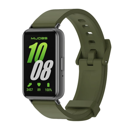 For Samsung Galaxy Fit 3 Mijobs Silicone Watch Band(Army Green+Black) - Watch Bands by MIJOBS | Online Shopping UK | buy2fix