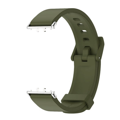 For Samsung Galaxy Fit 3 Mijobs Silicone Watch Band(Army Green+Silver) - Watch Bands by MIJOBS | Online Shopping UK | buy2fix