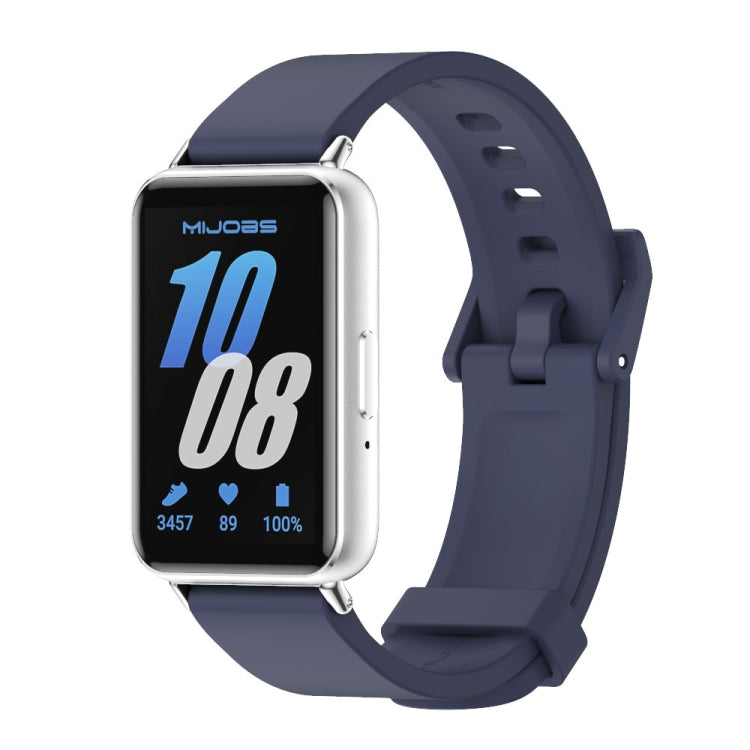 For Samsung Galaxy Fit 3 Mijobs Silicone Watch Band(Midnight Blue+Silver) - Watch Bands by MIJOBS | Online Shopping UK | buy2fix