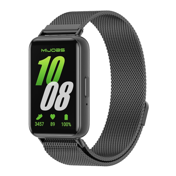 For Samsung Galaxy Fit 3 Mijobs Milan Magnetic Metal Watch Band(Black) - Watch Bands by MIJOBS | Online Shopping UK | buy2fix