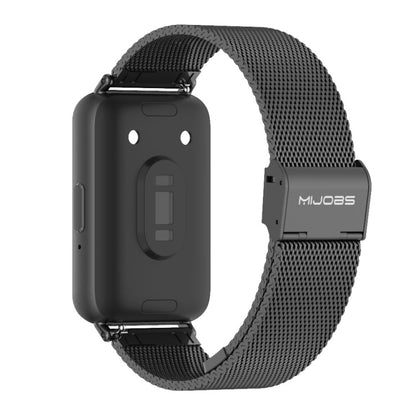 For Samsung Galaxy Fit 3 Mijobs Milan Buckle Metal Watch Band(Black) - Watch Bands by MIJOBS | Online Shopping UK | buy2fix