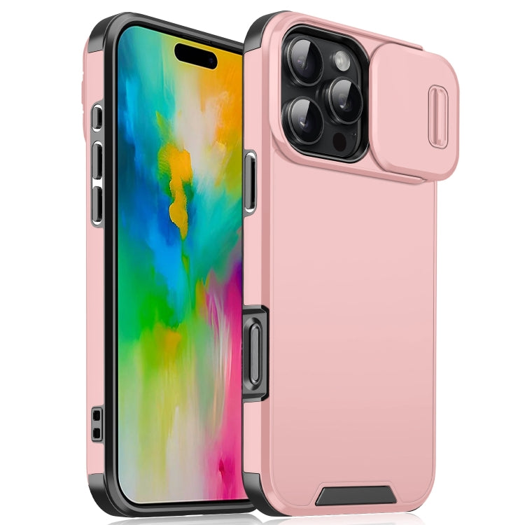 For iPhone 16 Pro Sliding Camshield TPU + PC Phone Case(Pink) - iPhone 16 Pro Cases by buy2fix | Online Shopping UK | buy2fix