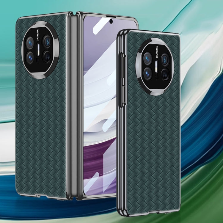 For Huawei Mate X5 GKK Leather Ultra-thin Electroplating Woven Texture Shockproof Phone Case(Green) by GKK