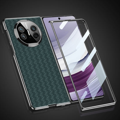 For Huawei Mate X5 GKK Leather Ultra-thin Electroplating Woven Texture Shockproof Phone Case(Green) by GKK