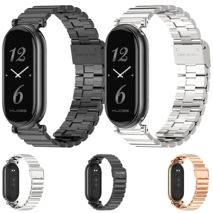 For Xiaomi Mi Band 8 Mijobs GT4 Bamboo Buckle Metal Watch Band(Black) - Watch Bands by MIJOBS | Online Shopping UK | buy2fix