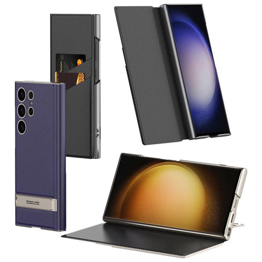 For Samsung Galaxy S25 Ultra 5G GKK Triumph Ultra-Thin Flip Leather Case without Pen(Carbon Fiber) -  by GKK | Online Shopping UK | buy2fix