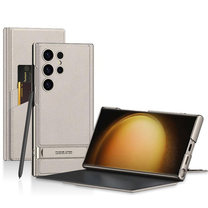 For Samsung Galaxy S25 Ultra 5G GKK Triumph Ultra-Thin Flip Leather Case without Pen(Grey) -  by GKK | Online Shopping UK | buy2fix