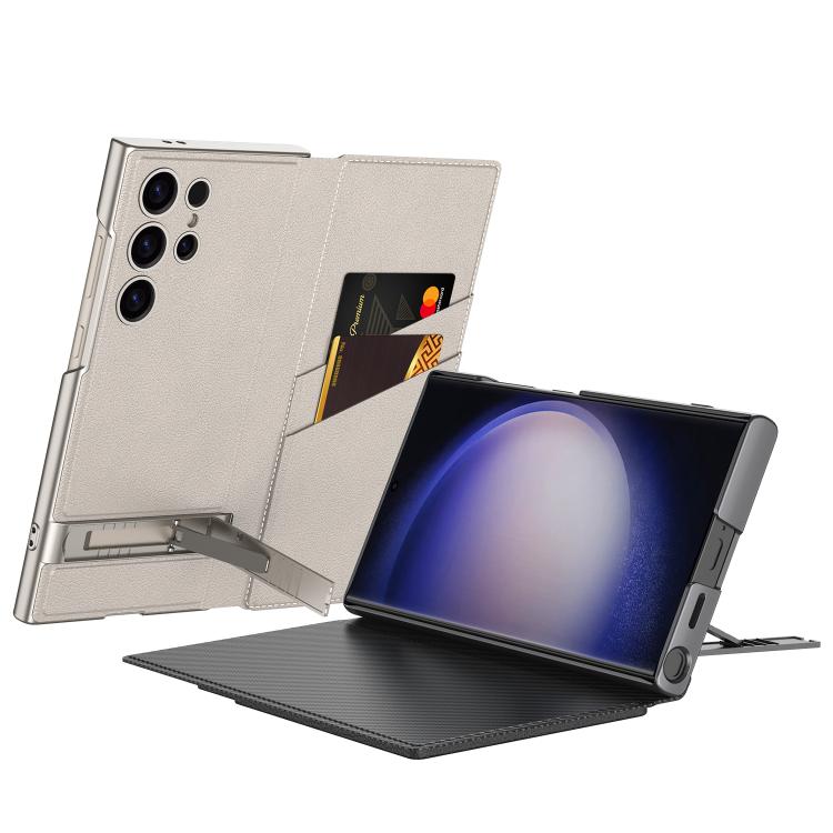 For Samsung Galaxy S25 Ultra 5G GKK Triumph Ultra-Thin Flip Leather Case without Pen(Grey) -  by GKK | Online Shopping UK | buy2fix