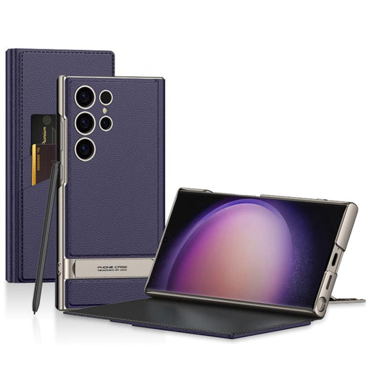 For Samsung Galaxy S25 Ultra 5G GKK Triumph Ultra-Thin Flip Leather Case without Pen(Purple) -  by GKK | Online Shopping UK | buy2fix