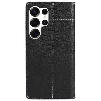 For Samsung Galaxy S25 Ultra 5G GEBEI Top-grain Horizontal Flip Leather Phone Case(Black) - Galaxy S25 Ultra 5G Cases by GEBEI | Online Shopping UK | buy2fix