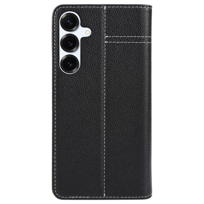 For Samsung Galaxy S25+ 5G GEBEI Top-grain Horizontal Flip Leather Phone Case(Black) - Galaxy S25+ 5G Cases by GEBEI | Online Shopping UK | buy2fix