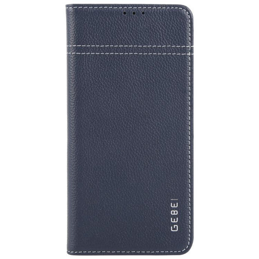 For Samsung Galaxy S25 5G GEBEI Top-grain Horizontal Flip Leather Phone Case(Blue) - Galaxy S25 5G Cases by GEBEI | Online Shopping UK | buy2fix