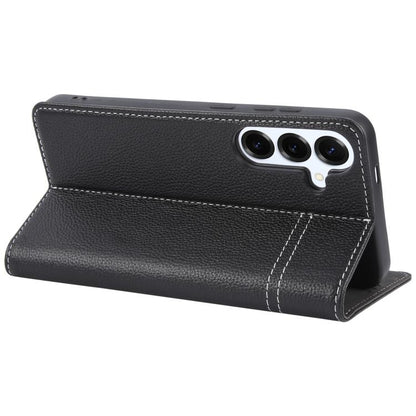 For Samsung Galaxy S25 5G GEBEI Top-grain Horizontal Flip Leather Phone Case(Black) - Galaxy S25 5G Cases by GEBEI | Online Shopping UK | buy2fix
