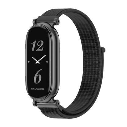 For Xiaomi Mi Band 8 / 9 / 9 NFC Mijobs GT4 Breathable Nylon Loop Watch Band(Black) - Watch Bands by MIJOBS | Online Shopping UK | buy2fix