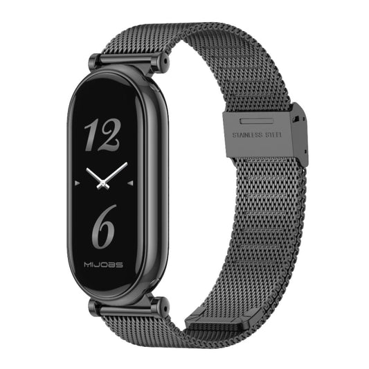 For Xiaomi Mi Band 8 Mijobs GT4 Milan Buckle Metal Watch Band(Black) - Watch Bands by MIJOBS | Online Shopping UK | buy2fix