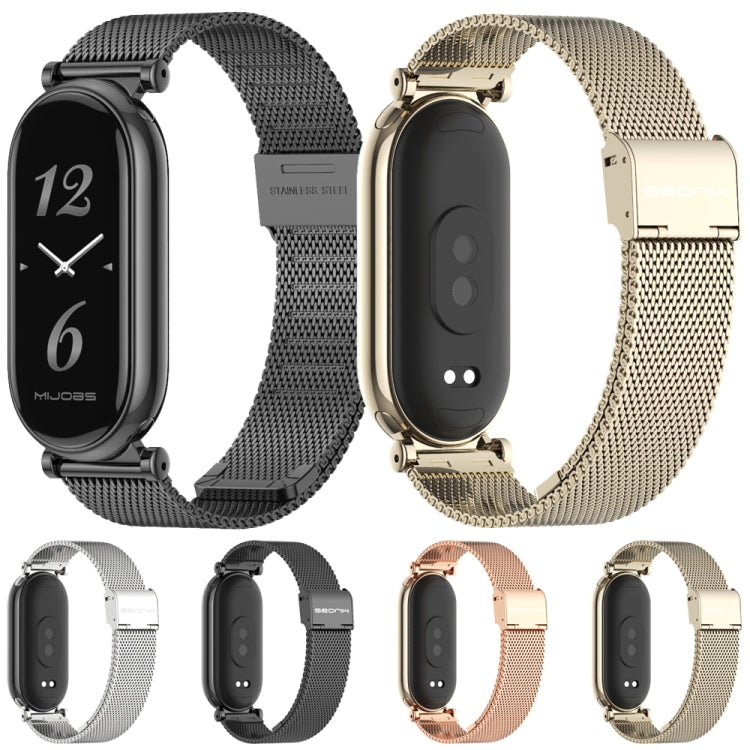 For Xiaomi Mi Band 8 / 9 / 9 NFC Mijobs GT4 Milan Buckle Metal Watch Band(Silver) - Watch Bands by MIJOBS | Online Shopping UK | buy2fix