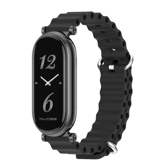 For Xiaomi Mi Band 8 Mijobs GT4 Marine Silicone Breathable Watch Band(Black) - Watch Bands by MIJOBS | Online Shopping UK | buy2fix